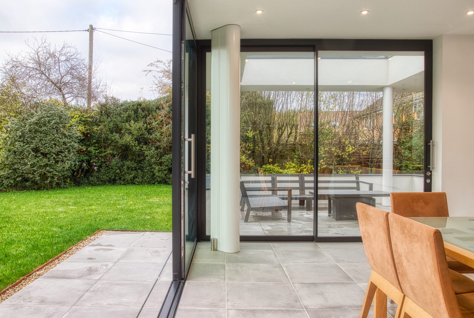 Low or flush threshold for bifolding or sliding doors aluhomes LImited